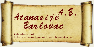 Atanasije Barlovac vizit kartica